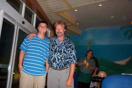 My oldest Son Matt 23 with Dad on a Cruise