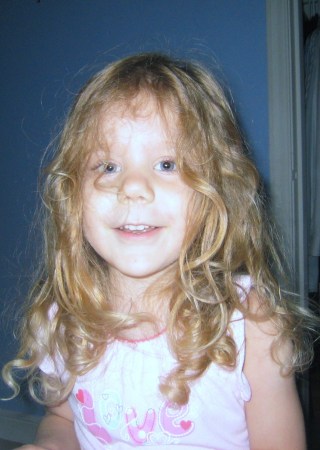 Grandpa's girl at 5 - Savannah with crazy hair