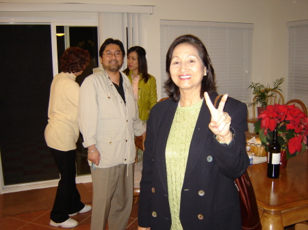 My Mom giving a peace sign!