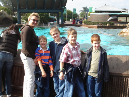 Traci and the boys at SeaWorld