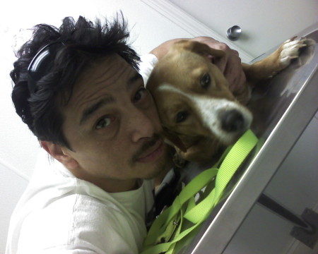 MY buddy and I at the doggie hospital