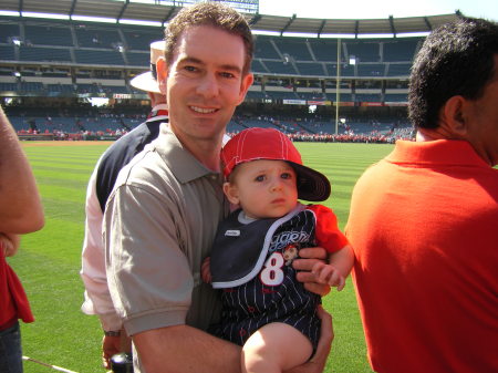 Son and grandson at Angel's game - 2008