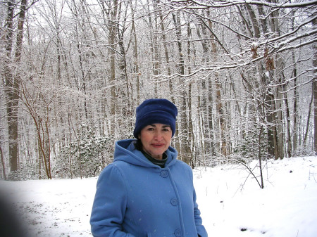 Wife, Erlene, in snow in Alexandria, VA.