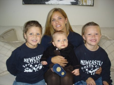 Tom's wife, Karen with Lucas,James and Nicolas