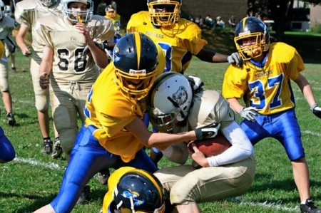 Andrew going for the tackle!