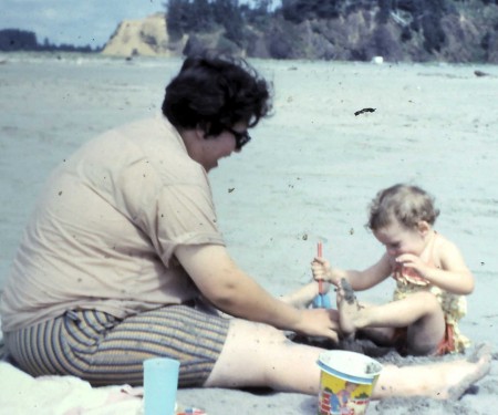 My Mom and sister Lisa at the beach in Wash. s