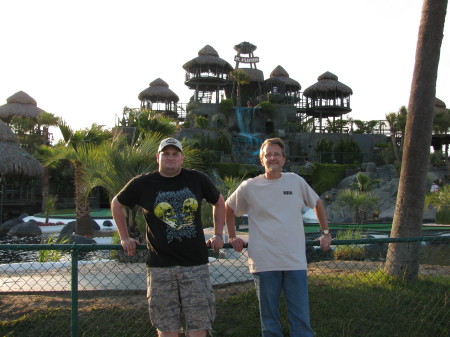 Son and me, Myrtle Beach, SC 09.  Golfing