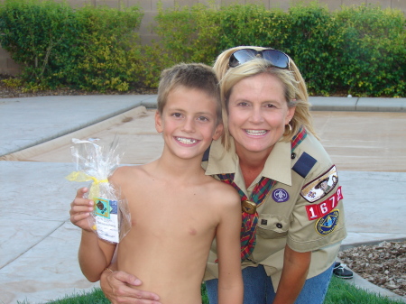 Wesley and I at Webelos Scout meeting