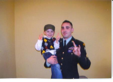 MY GRANDSON SSGT RAY AND HIS SON HUNTER