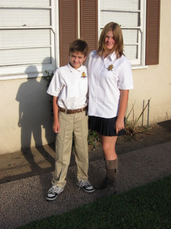 Two middle schoolers on the first day....