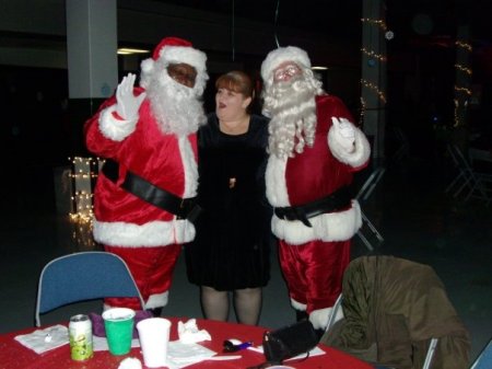 Deborah with Santas