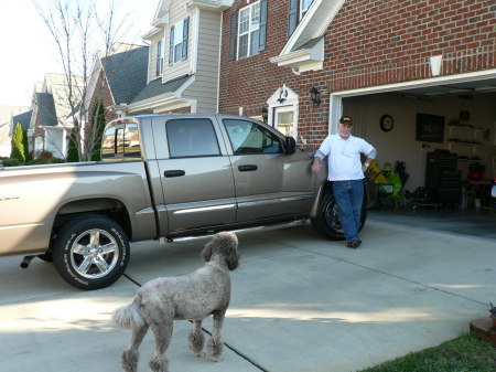 New Truck and Gabbi (my standard poodle)