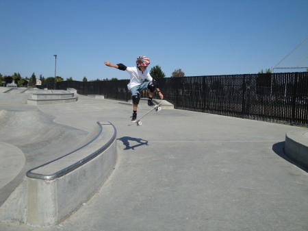 Drew with a little nose grab air.