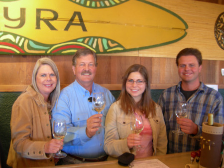 Family photo wine tasting