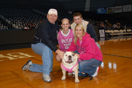 Butler Bulldog mascot "Blue" and family