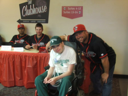 My son Jacob visits with the Lansing Lugnuts