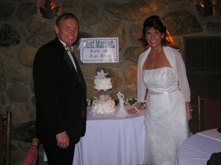 Les and I in front of the cake table