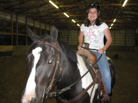 Marissa riding Charlie