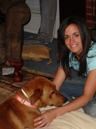 Lauren and our new dog, Sonya!