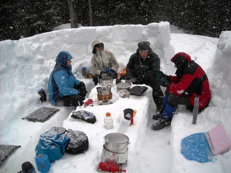 The Kitchen!  Snow camping - North Cascades