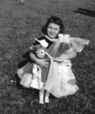 Ladora Reliford about 1958 with Dolls