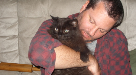 My brother Tom and his cat Chester
