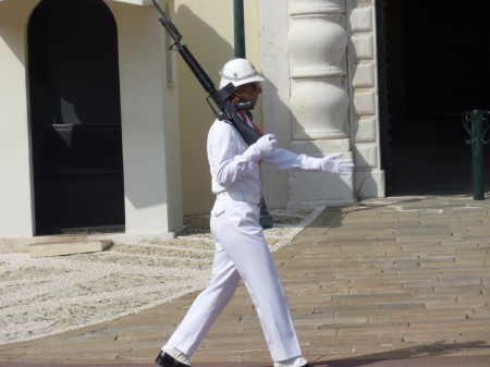 Guard in front of the Prince Palace in Monacco