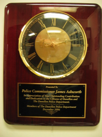 Award when leaving as Police Commissioner