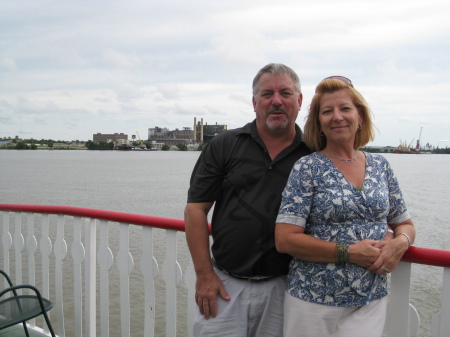 Julie and Jim on a riverboat near New Orleans