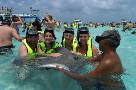 Swimming w/ stingrays Grand Cayman Island 4-03