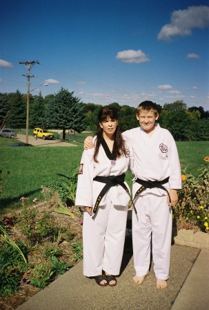 Evan and Marcia black belt 1