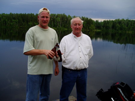 My dad and I fishing in Canada