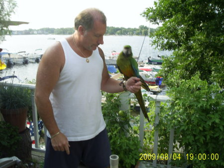 Me & my 14 Yr. old Macaw "Oliver"