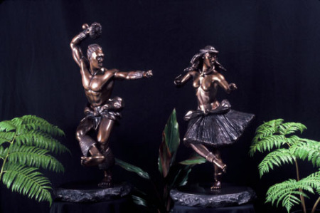 Ku'i & Ku'u bronze sculpture.