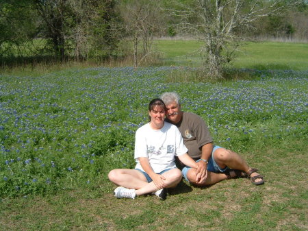 Ken and I seeing the bluebonnets