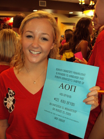 Kali pledging AOII    Auburn University 2009