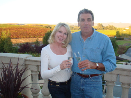 Champagne at sunset in Napa, CA