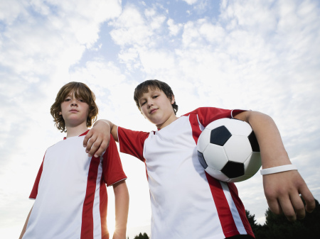 Dawson playing soccer