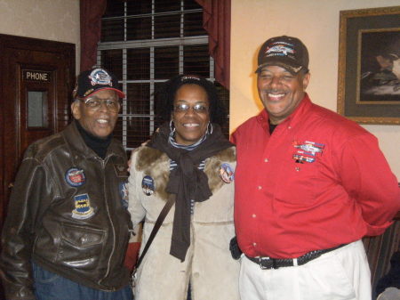 Original Tuskegee Airman, myself, & Pres.