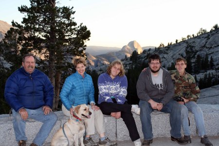 Husband, self, and three of the kids