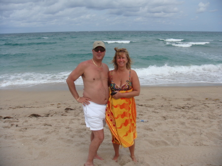 ROBIN AND ME ON POMPANO BEACH --APRIL 2009