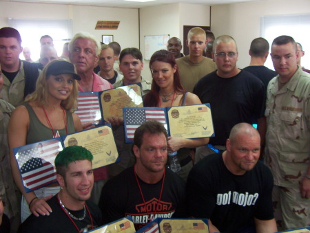 WWF Wrestlers in Al Udeid, Qatar...2004