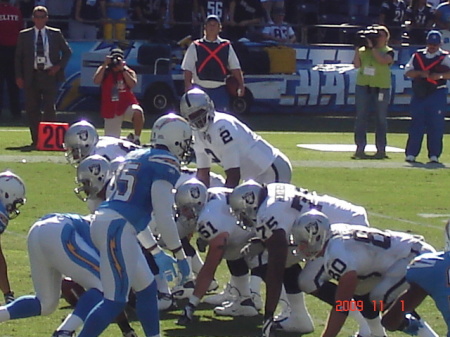 Raiders getting ready to score on the Boltz