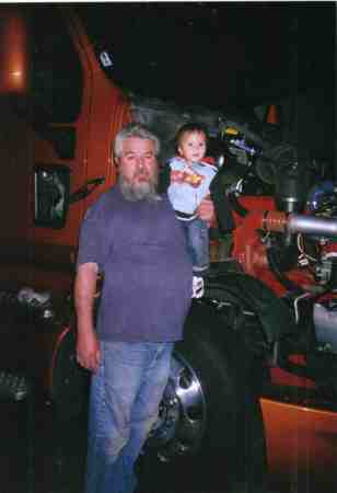 my grandson n myself n my work truck