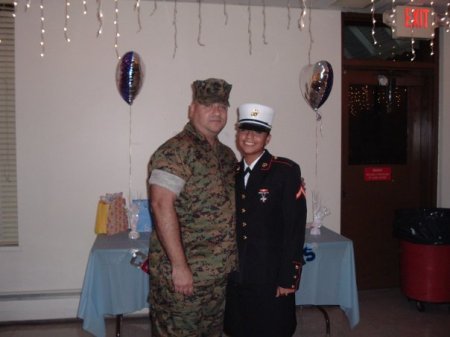Marine Dad and Daughter