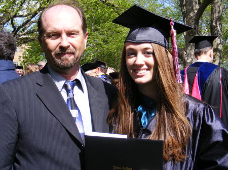 Jen and dad at college graduation