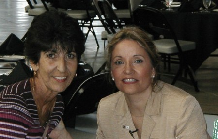 Judy and friend Barbara at a meeting 2008