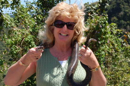 Me in St. Lucia-- yep, it's a boa constrictor!