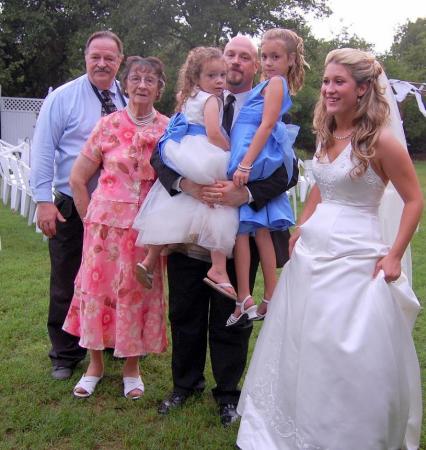 Family group at granddaughter's wedding 8/08