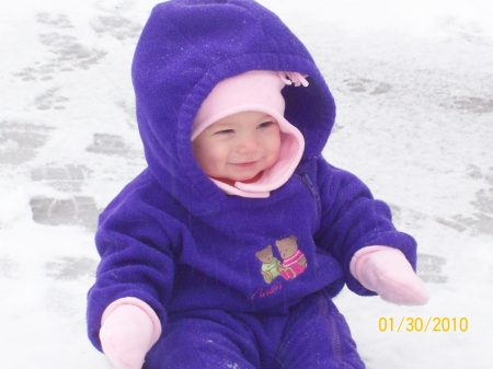 My Grand Daughters 1st snowfall in Charlotte..